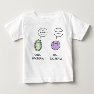 Camiseta Para Bebê Bacterias Boas, Bactérias Más