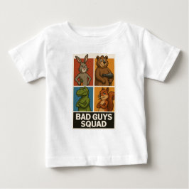 Camiseta Para Bebê Bad Guys Squad – Funny Retro Animal Poster