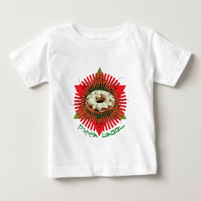 Camiseta Para Bebê Bagel da pizza: Italiano judaico (Frente)