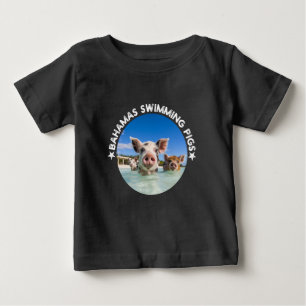 Camiseta Para Bebê Bahamas Nadando Porcos Exuma
