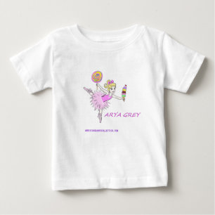 Camiseta Para Bebê Bailarina com nome feito sob encomenda