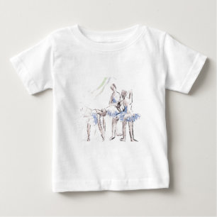 Camiseta Para Bebê Bailarina Dançando Ballet Aquarela
