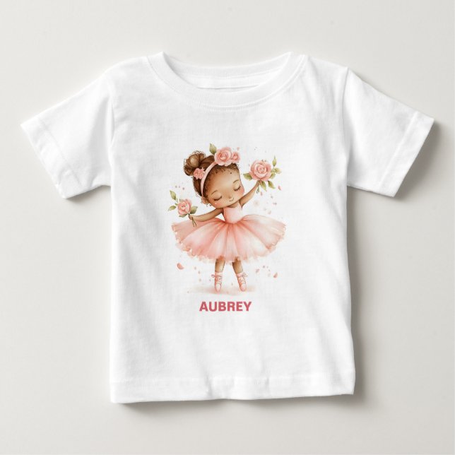 Camiseta Para Bebê Bailarina Dançante (Frente)