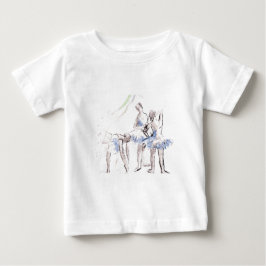 Camiseta Para Bebê Bailarina de Ballet de Aquarela