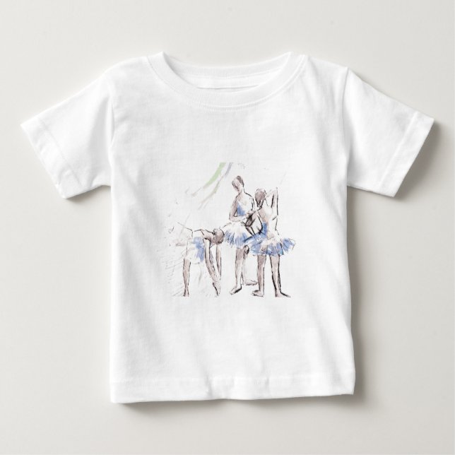 Camiseta Para Bebê Bailarina de Ballet de Aquarela (Frente)