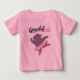 Camiseta Para Bebê Bailarina de Hipopótamo Graciosa-ish