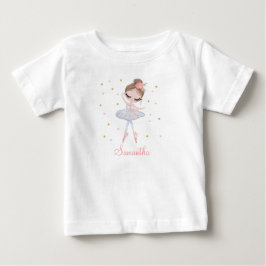 Camiseta Para Bebê Bailarina de Tutu Fofa Menina de Aniversário Perso