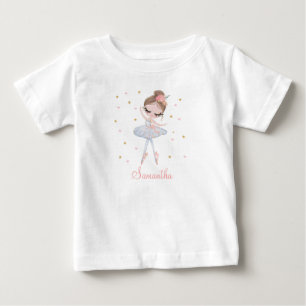Camiseta Para Bebê Bailarina de Tutu Fofa Menina de Aniversário Perso