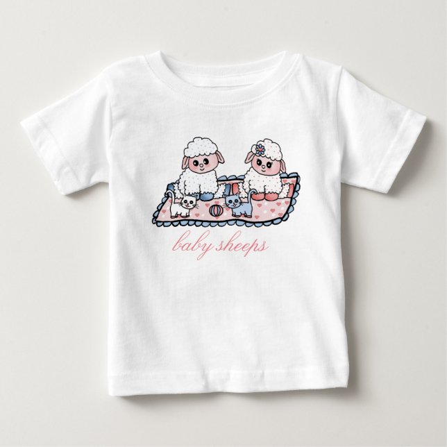 Camiseta Para Bebê bainhas de bebê (Frente)