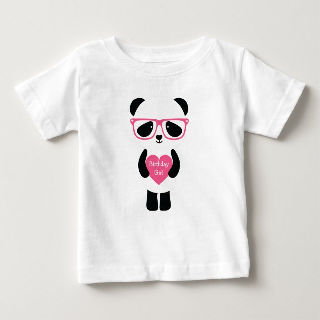 Camiseta Para Bebê Bairthday de Panda (Frente)