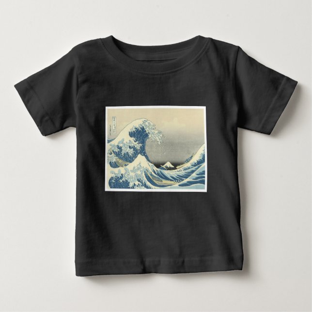Camiseta Para Bebê Baixo da onda de Kamagawa (Frente)