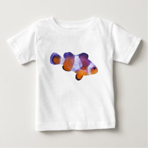 Camiseta Para Bebê Baixos peixes polis do palhaço
