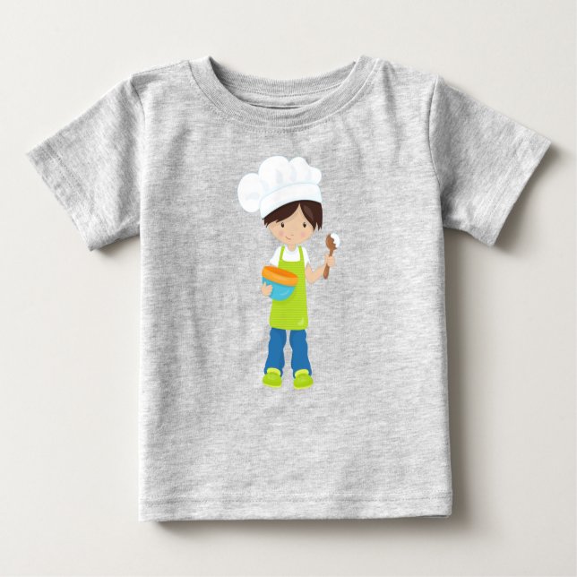 Camiseta Para Bebê Baking, padaria, padaria, pron, rapaz bonito, cabe (Frente)