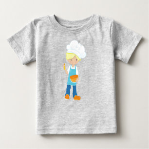 Camiseta Para Bebê Baking, padeiro, pastelaria, rapaz bonito, cabelo