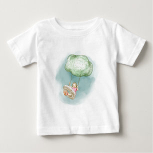 Camiseta Para Bebê Balançando das nuvens