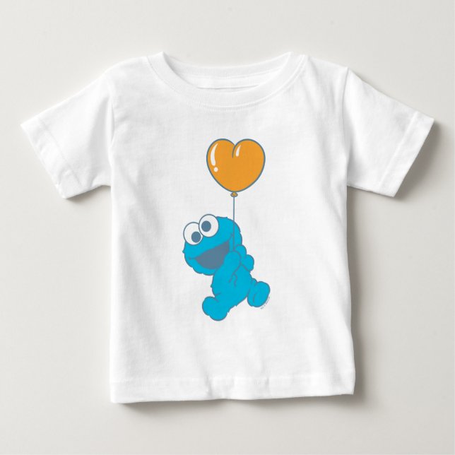 Camiseta Para Bebê Balão Coração do Monstro da Biscoito (Frente)