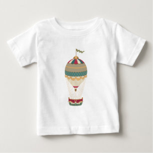 Camiseta Para Bebê Balão de ar quente adorável de Steampunk com