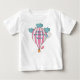 Camiseta Para Bebê Balão de ar quente cor-de-rosa bonito com guaxinim (Frente)