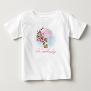 Camiseta Para Bebê Balão de Ar Quente Personalizado de Aniversário