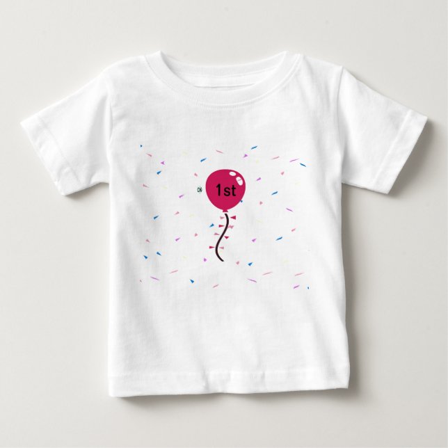 Camiseta Para Bebê balão de primeiro aniversario (Frente)