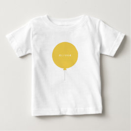 Camiseta Para Bebê Balão Moderno | Sunshine Yellow Happy Cuide Name