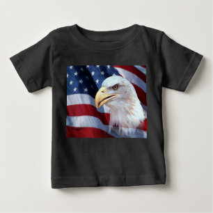 Camiseta Para Bebê bald Eagle é a bandeira americana quarta de julho