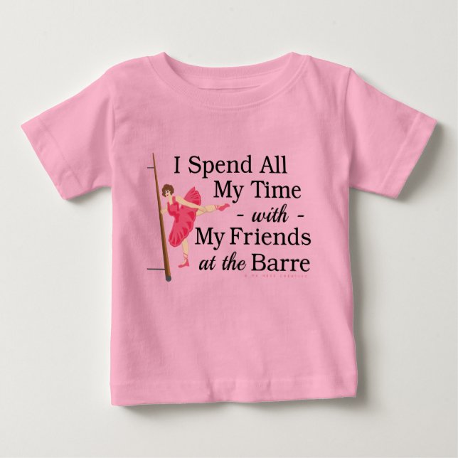 Camiseta Para Bebê Balé bonito Barre Funny Ballerina Dancer (Frente)