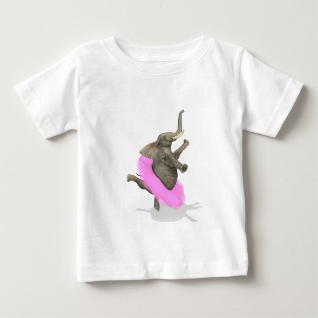 Camiseta Para Bebê Balé Elephant En Pointe (Frente)
