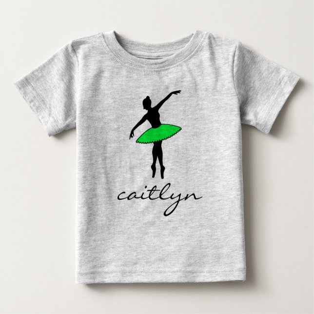 Camiseta Para Bebê Balé Personalizado Pequeno Dançarino Ballerina (Frente)