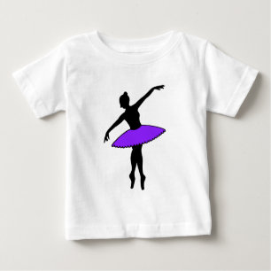 Camiseta Para Bebê Balé Roxo Tutu Ballerina Dançarino Dançarino
