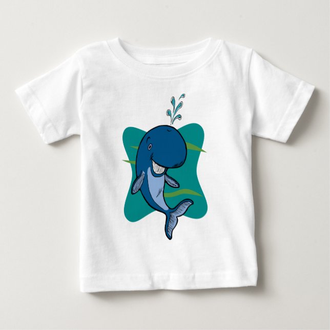 Camiseta Para Bebê Baleia (Frente)