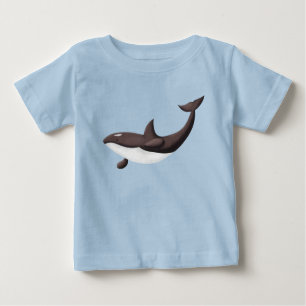 Camiseta Para Bebê Baleia assassina de orca azul-gata