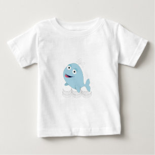 Camiseta Para Bebê Baleia Azul