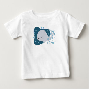 Camiseta Para Bebê Baleia branca