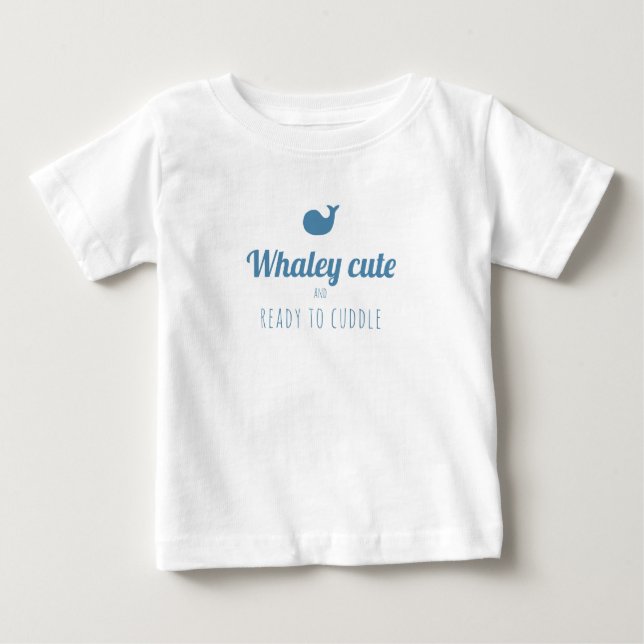 Camiseta Para Bebê Baleia branca (Frente)