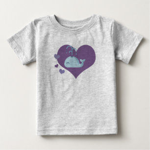Camiseta Para Bebê Baleia branca