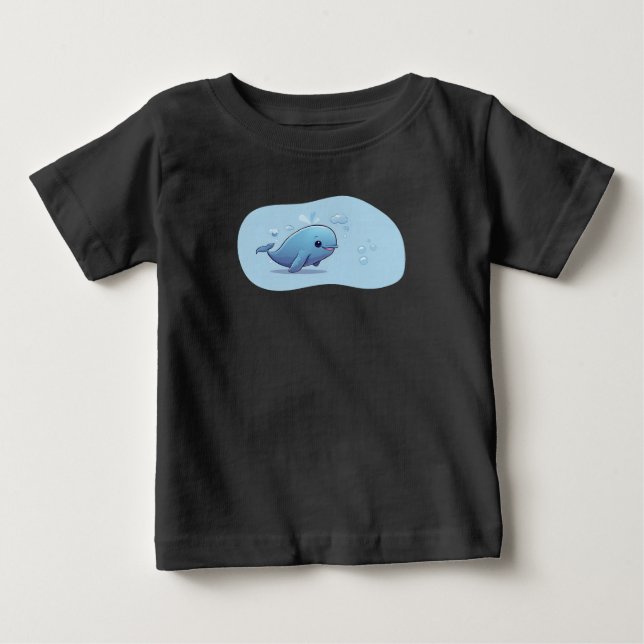 Camiseta Para Bebê Baleia branca (Frente)