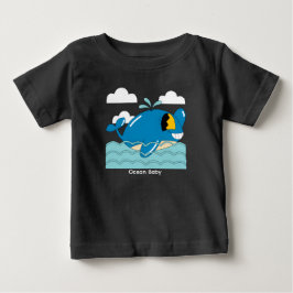 Camiseta Para Bebê Baleia Cartoon Sorridente Fofa – Vida Marinha do O