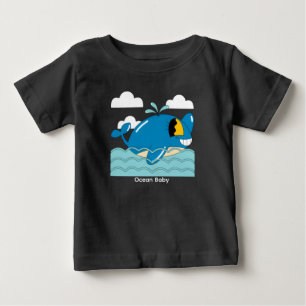 Camiseta Para Bebê Baleia Cartoon Sorridente Fofa – Vida Marinha do O