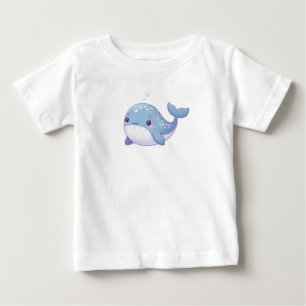 Camiseta Para Bebê Baleia costeira/náutica