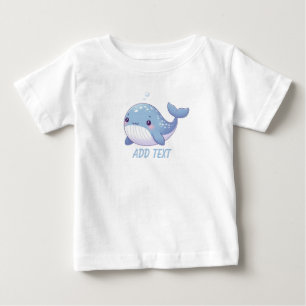 Camiseta Para Bebê Baleia costeira/náutica
