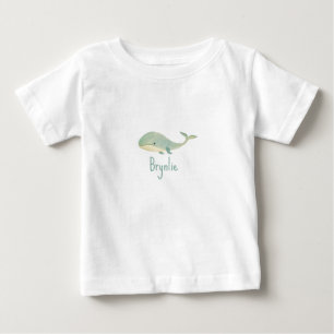 Camiseta Para Bebê Baleia de água PERSONALIZADA, com uma só peça