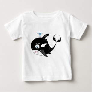 Camiseta Para Bebê Baleia de assassino bonito dos desenhos animados