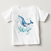 Baleia e corais, ilustração das aquarelas