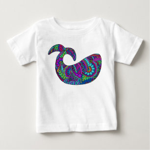 Camiseta Para Bebê Baleia lunática