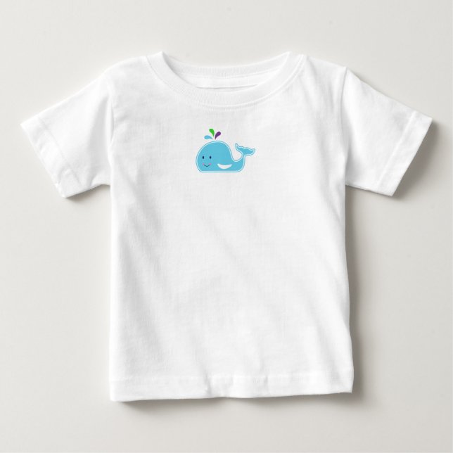 Camiseta Para Bebê Baleia Menina (Frente)