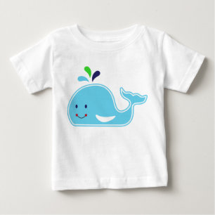 Camiseta Para Bebê Baleia-Menino