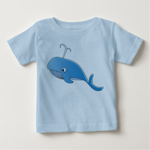 Camiseta Para Bebê Baleia - T-Shirt de Jersey Fino para Bebê