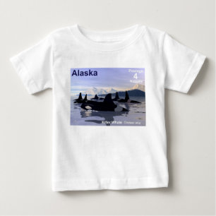 Camiseta Para Bebê Baleias Assassinas do Alasca Selo