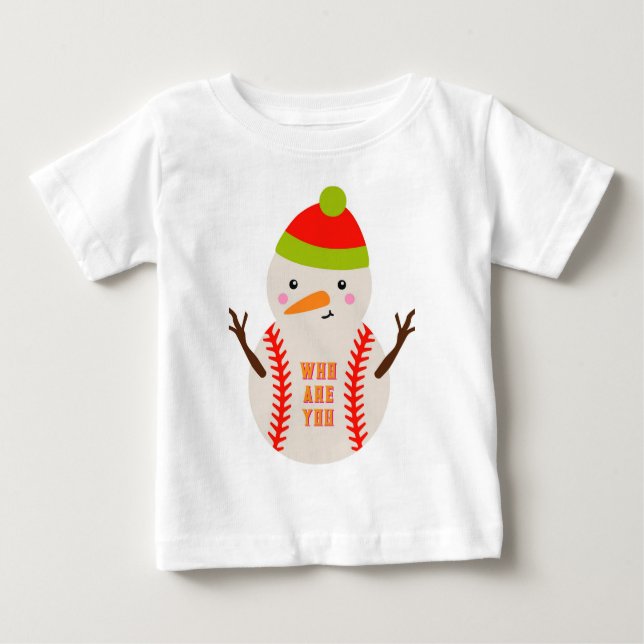 Camiseta Para Bebê Ball Ball Snowman Kids T-Shirt Exclusivo (Frente)